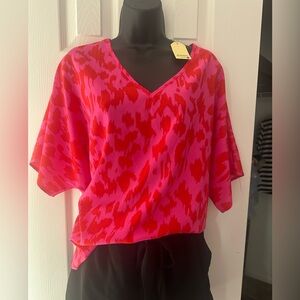 Jodifl bright pink flowy top size small nwt NEW